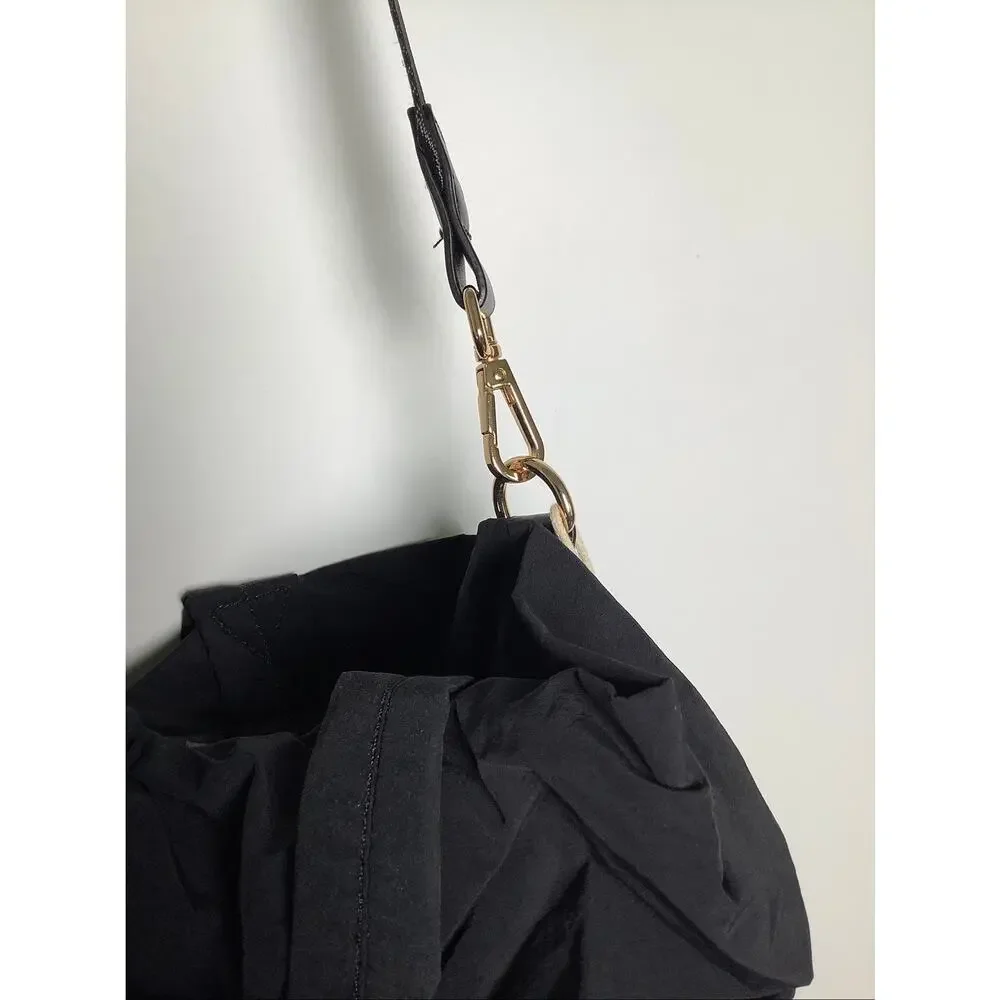 Ilyswee Black Slouchy Crossbody Shoulder Bag Travel Utility Casual P7-11